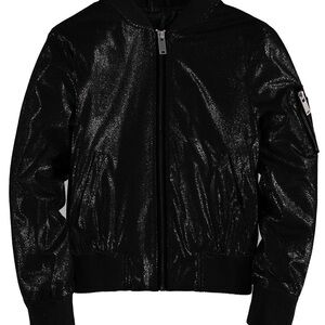Black Glitter Bomber Jacket Urban Republic kids size L 14